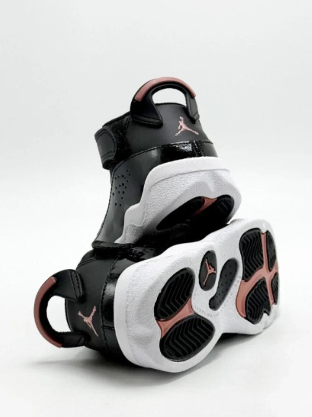 Nike Air Jordan 6 Rings (TD) Toddlers Size 10C Black/White/Rust Pink